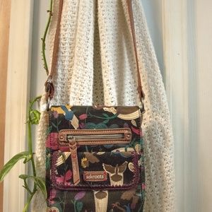 Vegan Crossbody Peace Purse Small Floral Handbag